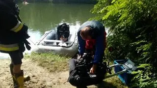 Na miejscu działali strażacy i płetwonurkowie