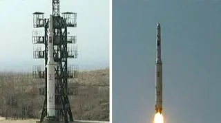 15.03 | Korea Północna chce hucznie uczcić setną rocznicę urodzin swojego założyciela - Kim Ir Sena. Ku jego czci na orbitę ma zostać wysłany satelita. Phenian zapewnia, że wydarzenie to będzie miało charakter wyłącznie naukowy i symboliczny. Zachodni eksperci są jednak zdania, że zainteresowanie Korei Północnej orbitą okołoziemską jest wywołane chęcią testowania swojej największej rakiety balistycznej, która poza kosmosem, może też osiągnąć USA. (Archiwum TVN24)