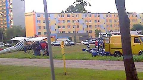 Wylądował wśród bloków