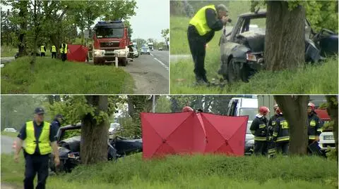 Wjechał w drzewo, samochód stanął w płomieniach. Kierowca nie żyje