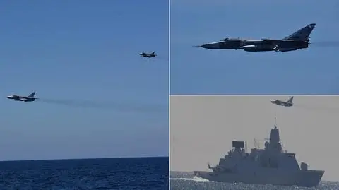 Nagranie archiwalne: Su-24 wykonują przeloty w pobliżu amerykańskiego niszczyciela USS Donald Cook na Morzu Bałtyckim 