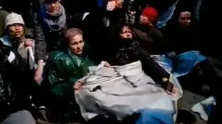 Female protesters along the route of the Nationalist March. “We were pushed, shoved around and spat on”