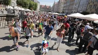 Tłumy turystów w Gdańsku 