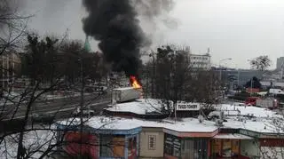 W centrum Wrocławia palił się samochód ciężarowy