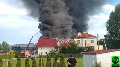 Płonął hotel w Nadarzynie