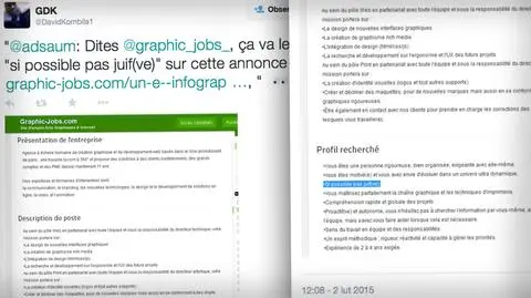 Antysemickie ogłoszenie o pracę we Francji