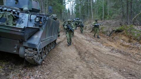 Litewscy żołnierze podczas wspólnych ćwiczeń z Amerykanami