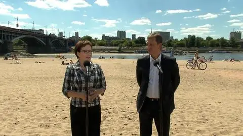 Premier odwiedziła warszawską plażę