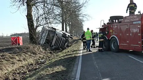 Ciężarówka wpadła do rowu