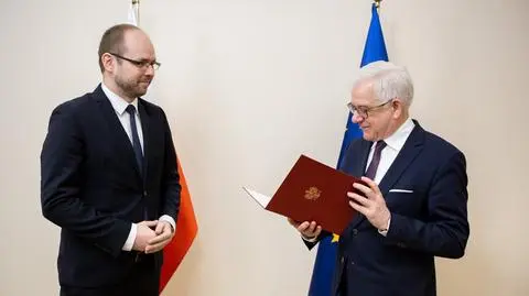 Deputy Foreign Minister Marcin Przydacz (left) and Foreign Minister Jacek Czaputowicz