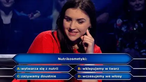 Milionerzy: Nutrikosmetyki. Czym są? Pytanie za 1000 złotych