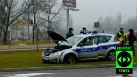 Wypadek radiowozu w Białymstoku
