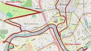 Trasa Półmaratonu Marzanny oraz biegu na 10 km