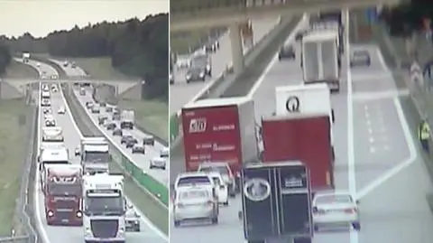 Wyprzedzające się na A4 ciężarówki na celowniku policjantów 