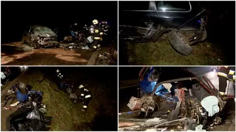 Chciał wyprzedzić, stracił panowanie nad kierownicą. Auta rozpadły się na kawałki