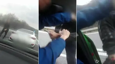 Agresywny kierowca białego infiniti