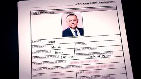 Ankieta bezpieczeństwa osobowego Mariana Banasia