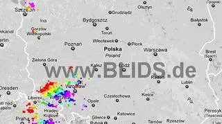 Burze nad Polską w godzinach 15:45-17:45 