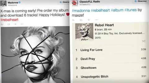 Madonna udostępniła sześć utworów z nowej płyty "Rebel Heart"