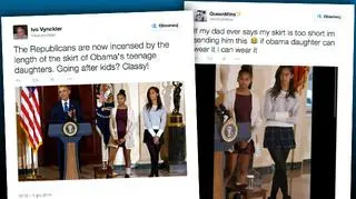 Sasha i Malia Obama w Białym Domu podczas ceremonii "ułaskawienia" indyka