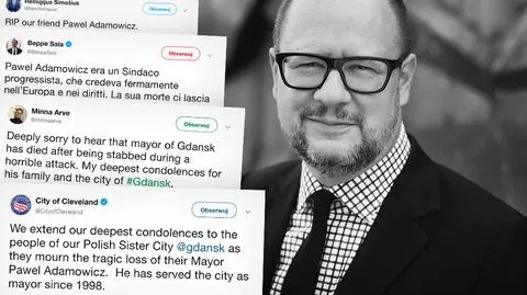 Pawła Adamowicza pożegnali politycy i dyplomaci na całym świecie ["Fakty" TVN z 14.01.2019 r.]