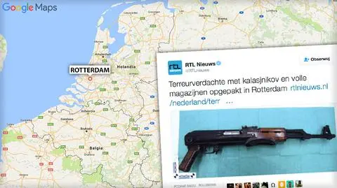 Aresztowanie w Holandii. Kałasznikow, naboje i flaga IS w mieszkaniu