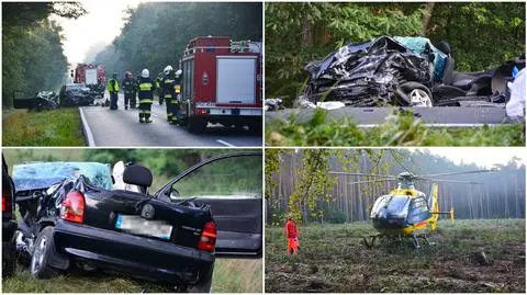 Czołowe zderzenie pod Śremem. Z aut została miazga