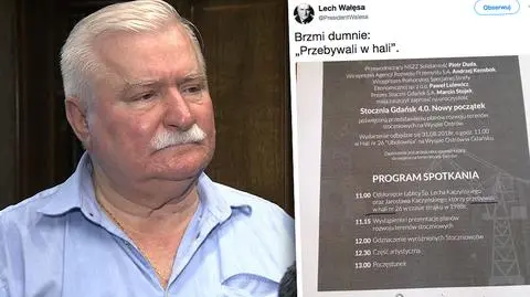 Wałęsa: brzmi dumnie "przebywali w hali"