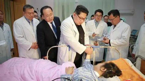 Kim Dzong Un odwiedził szpital po wypadku chińskiego autobusu