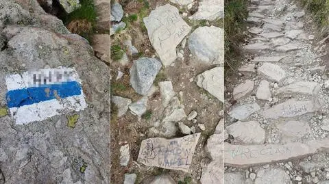 Napisy pojawiły się na szlaku na Giewont