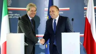 Minister spraw zagranicznych Włoch Paolo Gentiloni i Grzegorz Schetyna