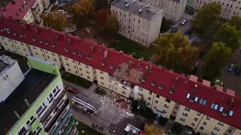 Wybuch gazu w Szczecinie. Zdjęcia z drona