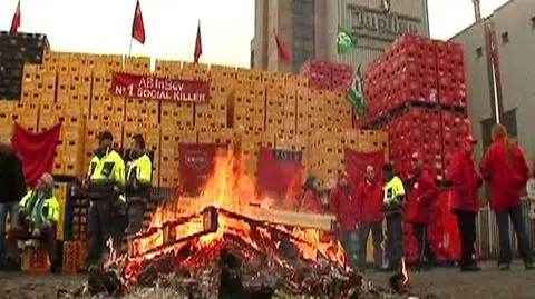 Protest w browarze AB InBrew w Belgii