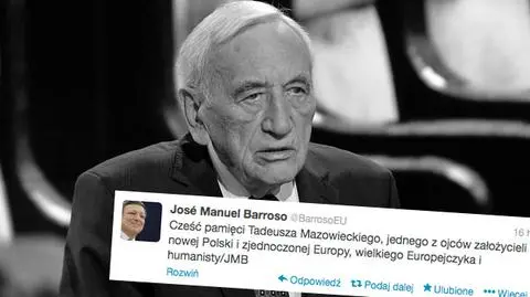 "Cześć pamięci Tadeusza Mazowieckiego". Barroso tweetuje po polsku