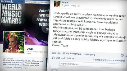 Doda już po badaniach. "Nie powinna była kontynuować show"