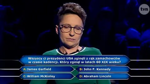 "Milionerzy": Który prezydent USA zginął w latach 60. XIX wieku?