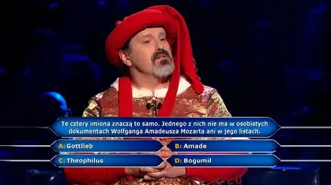 "Milionerzy": Pytanie o imiona Mozarta za 75 tysięcy
