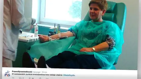 Beata Szydło apeluje o oddwanie krwi