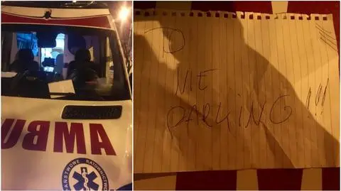 Karetka śpieszyli się do staruszki z dusznościami. "To nie parking"