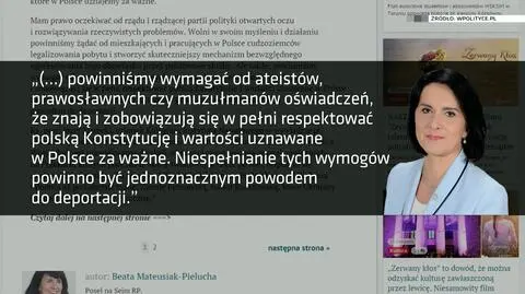 Deportacje za wyznanie? Burza po tekście Beaty Mateusiak-Pieluchy