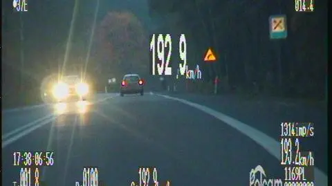 Pirat drogowy jechał z prędkością 192 km/h