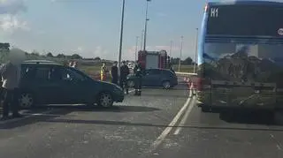 Wypadek na drodze krajowej nr 5 na wysokości miejscowości Będkowo 