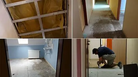 Woda zniszczyła wiele pomieszczeń 