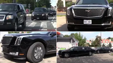 Limuzyny Donalda Trumpa przejechały z lotniska do ambasady USA