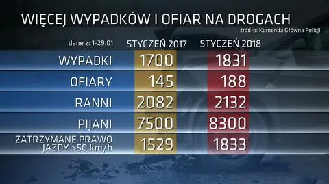 Niebezpieczny styczeń na drogach
