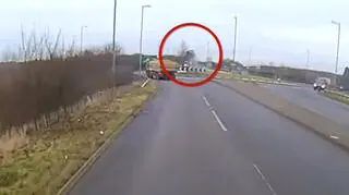 Samochód w locie uderzył w drzewo