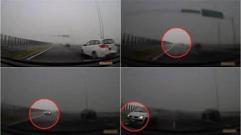 Katowice. W gęstej mgle pędził pod prąd drogą ekspresową