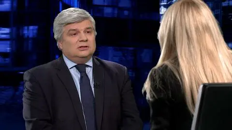 Dr Maciej Lasek i Agnieszka Holland w "Kropce nad i" w TVN24