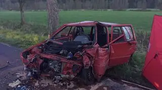 Skutki zderzenia czołowego pod Barwicami 