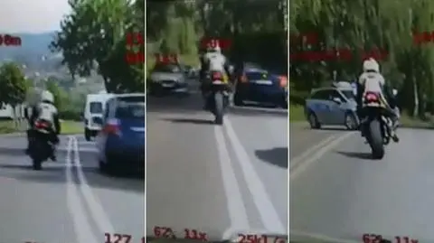 Mężczyzna zatrzymał się dopiero, kiedy drogę zajechał mu radiowóz (wideo bez dźwięku)